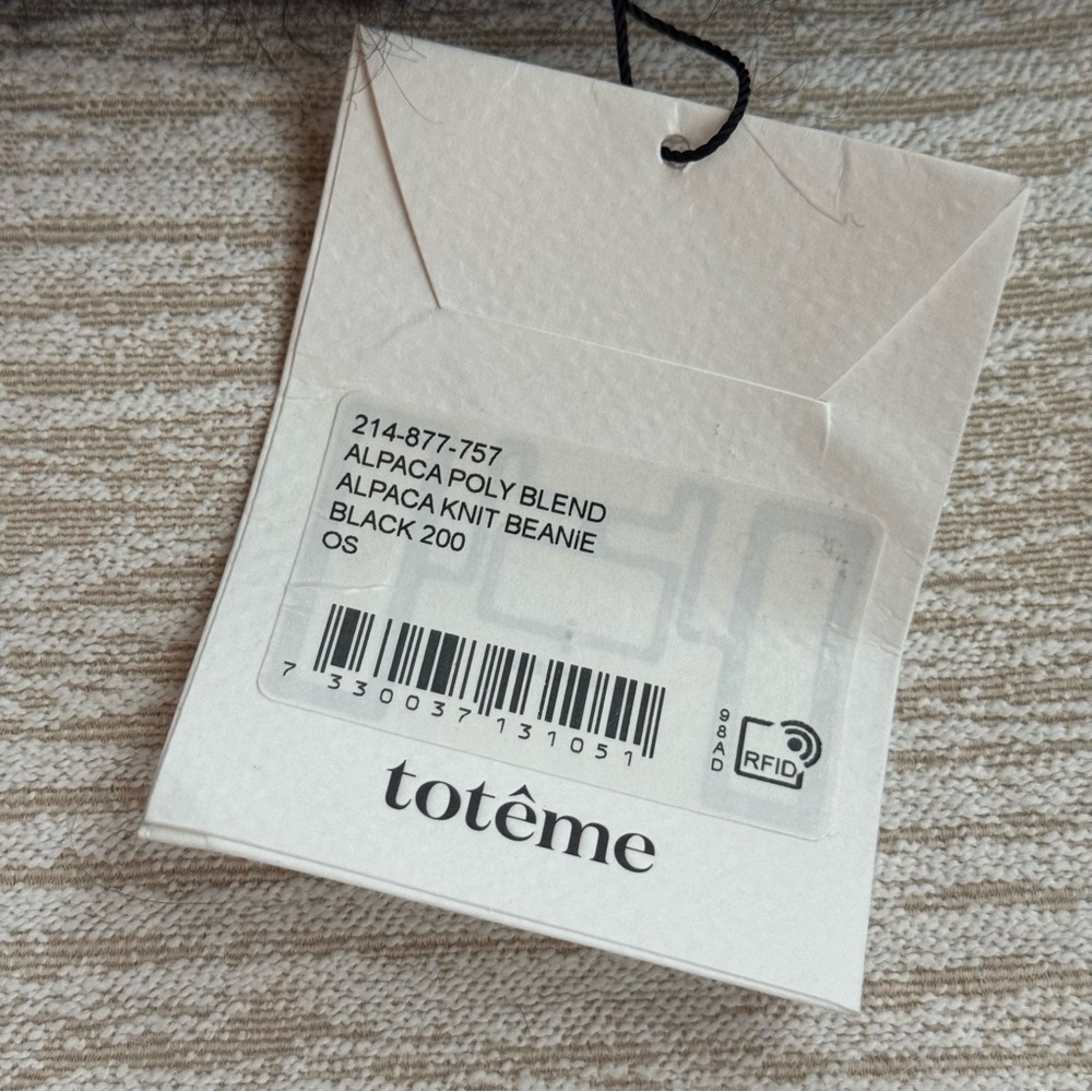 TOTEME Alpaca wool-blend Knit beanie Black - Picture 5 of 6